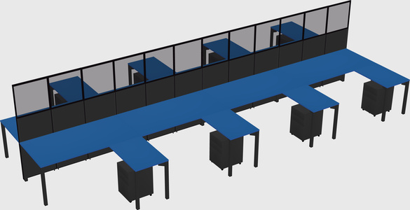 Shared l-shape cubicle