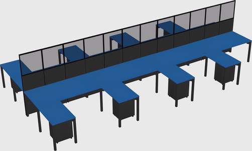 Shared l-shape cubicle
