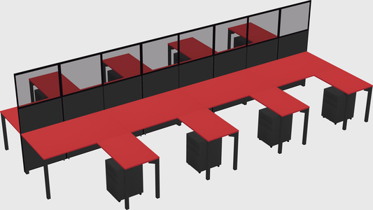 Shared l-shape cubicle