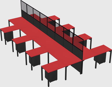 Shared l-shape cubicle