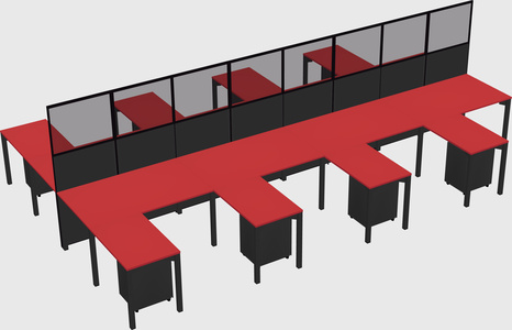 Shared l-shape cubicle
