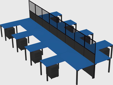 Shared l-shape cubicle