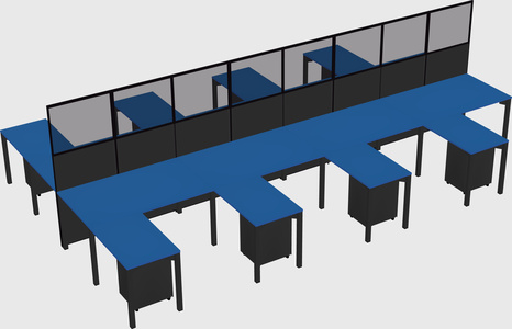 Shared l-shape cubicle