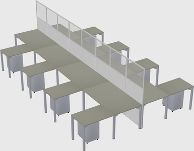 Shared l-shape cubicle