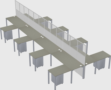 Shared l-shape cubicle