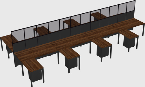 Shared l-shape cubicle