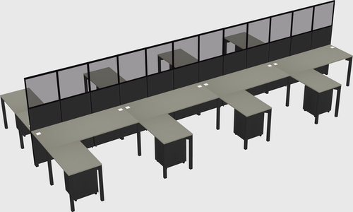 Shared l-shape cubicle