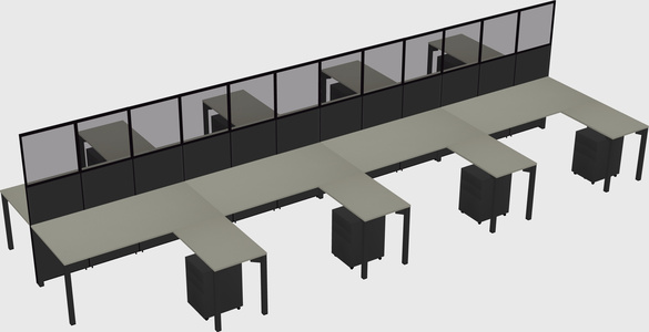Shared l-shape cubicle