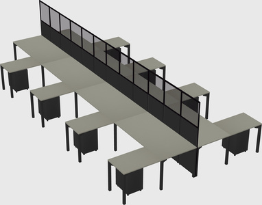 Shared l-shape cubicle