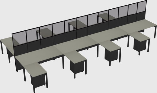 Shared l-shape cubicle