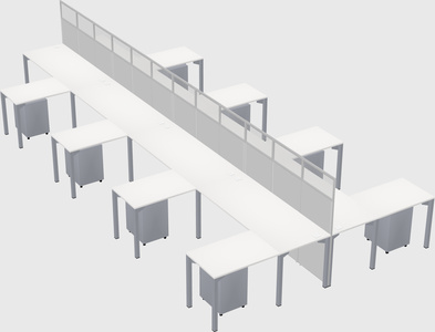 Shared l-shape cubicle