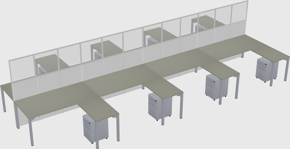 Shared l-shape cubicle