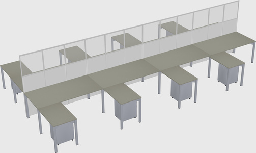 Shared l-shape cubicle