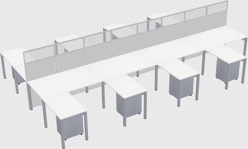 Shared l-shape cubicle