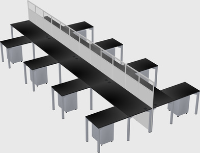 Shared l-shape cubicle
