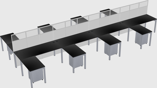Shared l-shape cubicle