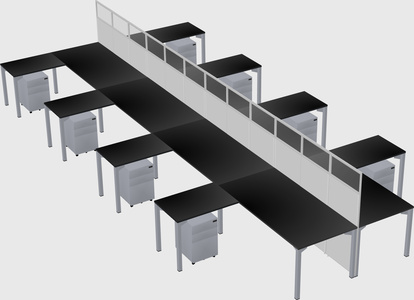 Shared l-shape cubicle