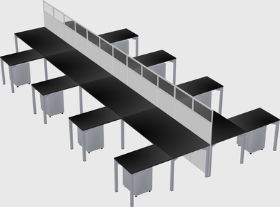 Shared l-shape cubicle