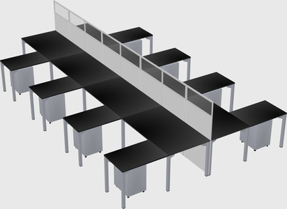 Shared l-shape cubicle