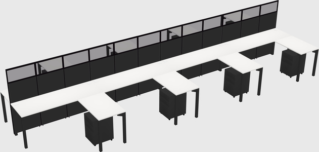 Shared l-shape cubicle