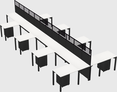 Shared l-shape cubicle