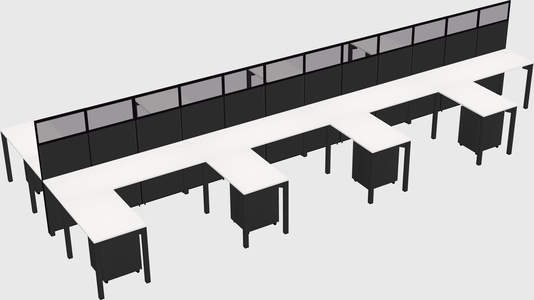 Shared l-shape cubicle