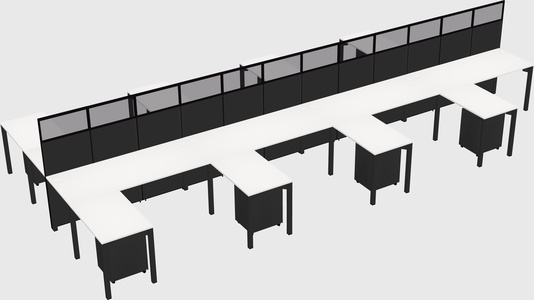 Shared l-shape cubicle