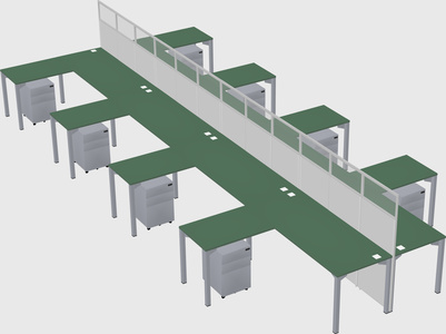 Shared l-shape cubicle
