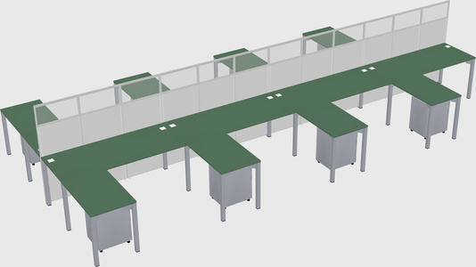 Shared l-shape cubicle