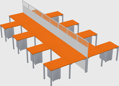 Shared l-shape cubicle