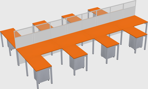 Shared l-shape cubicle