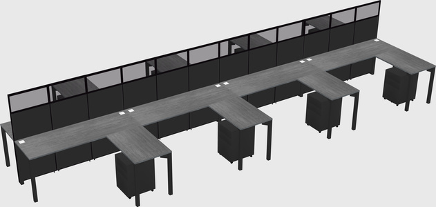 Shared l-shape cubicle