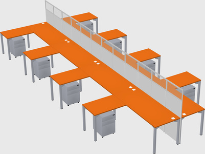 Shared l-shape cubicle
