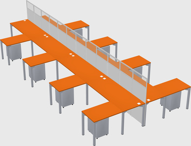 Shared l-shape cubicle