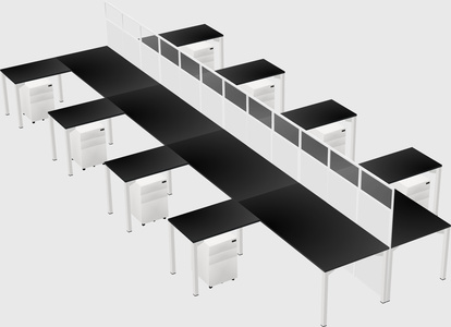Shared l-shape cubicle