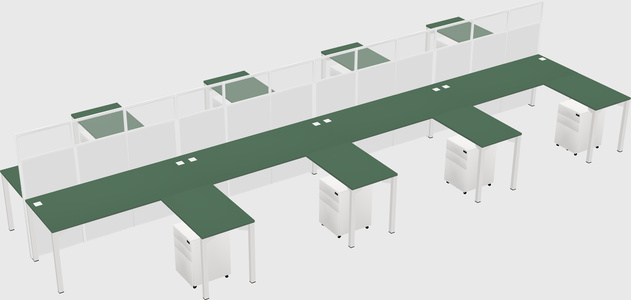 Shared l-shape cubicle