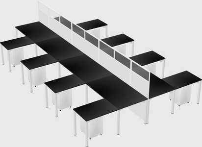 Shared l-shape cubicle
