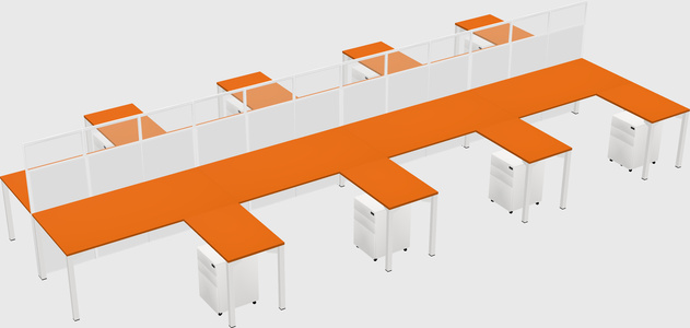 Shared l-shape cubicle