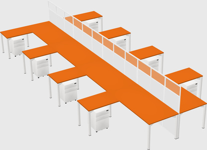 Shared l-shape cubicle