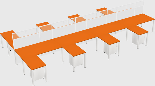 Shared l-shape cubicle