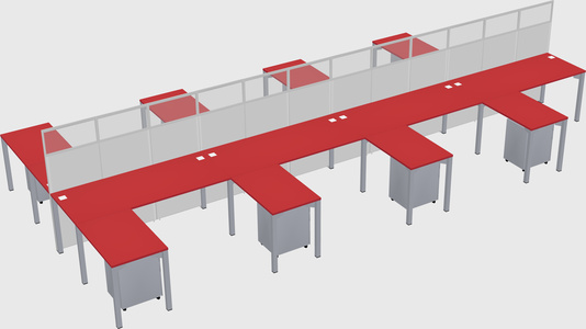 Shared l-shape cubicle