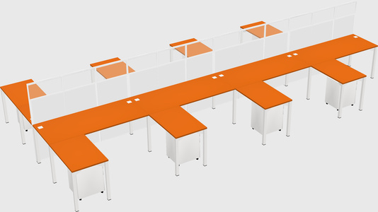 Shared l-shape cubicle