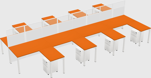 Shared l-shape cubicle