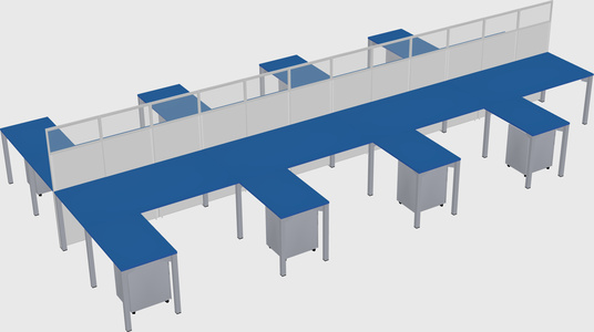 Shared l-shape cubicle