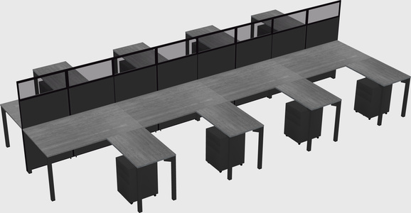 Shared l-shape cubicle