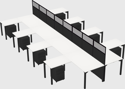 Shared l-shape cubicle