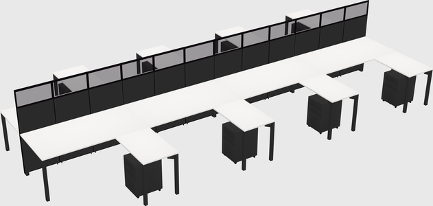 Shared l-shape cubicle