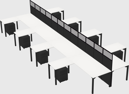 Shared l-shape cubicle