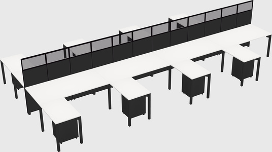 Shared l-shape cubicle