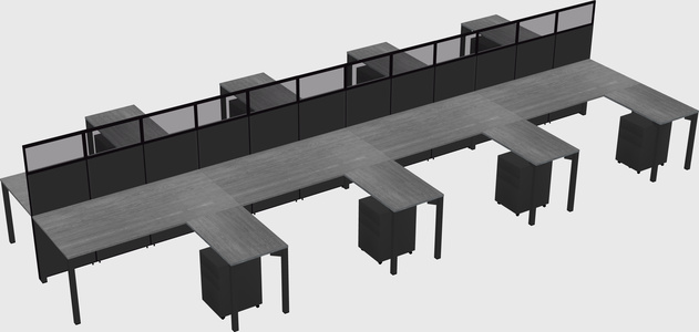 Shared l-shape cubicle